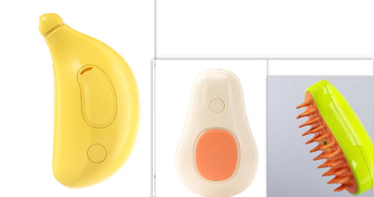 Electric Steamy Cat Brush – Self-Cleaning Pet Grooming Comb with Steam & Massage, Avocado-Shaped Brush for Cats and Dogs