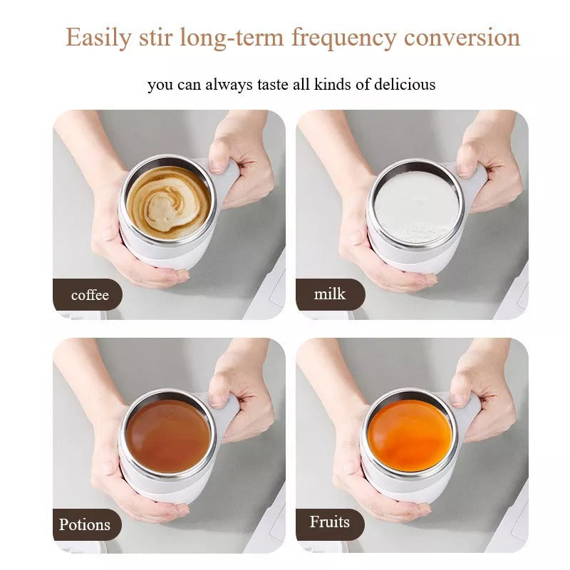 Rechargeable Automatic Stirring Coffee Cup – Magnetic Self-Stirring Mug for Coffee, Milkshakes