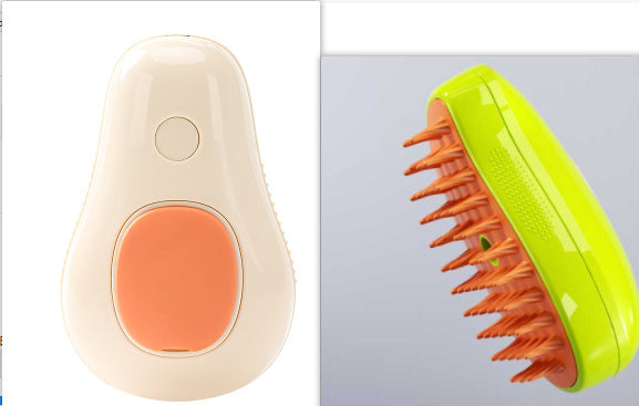 Electric Steamy Cat Brush – Self-Cleaning Pet Grooming Comb with Steam & Massage, Avocado-Shaped Brush for Cats and Dogs