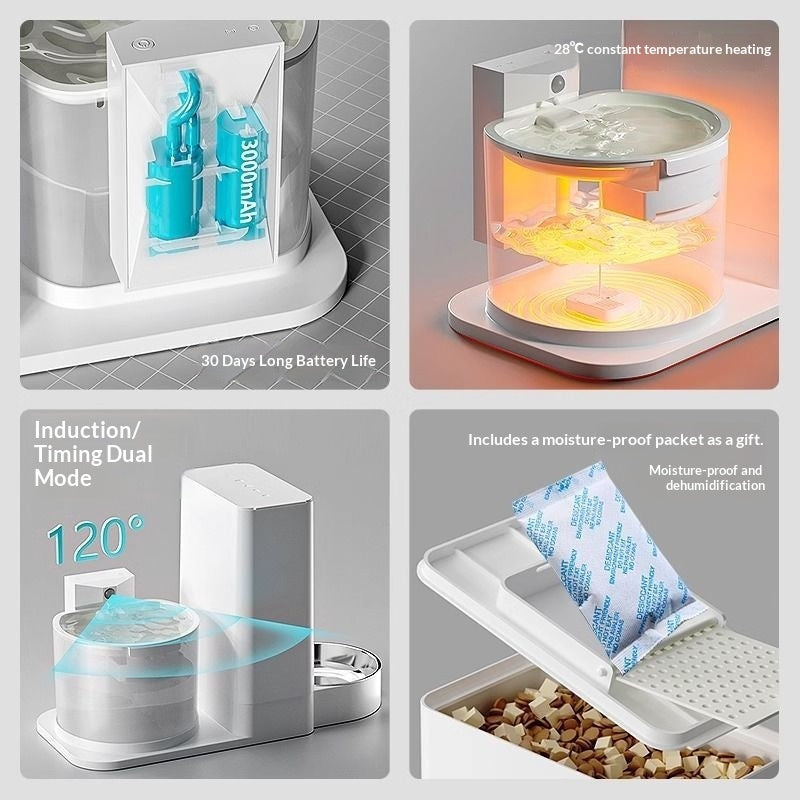 Wireless Thermostatic Cat Water Dispenser With 2-in-1 Drinking Feature
